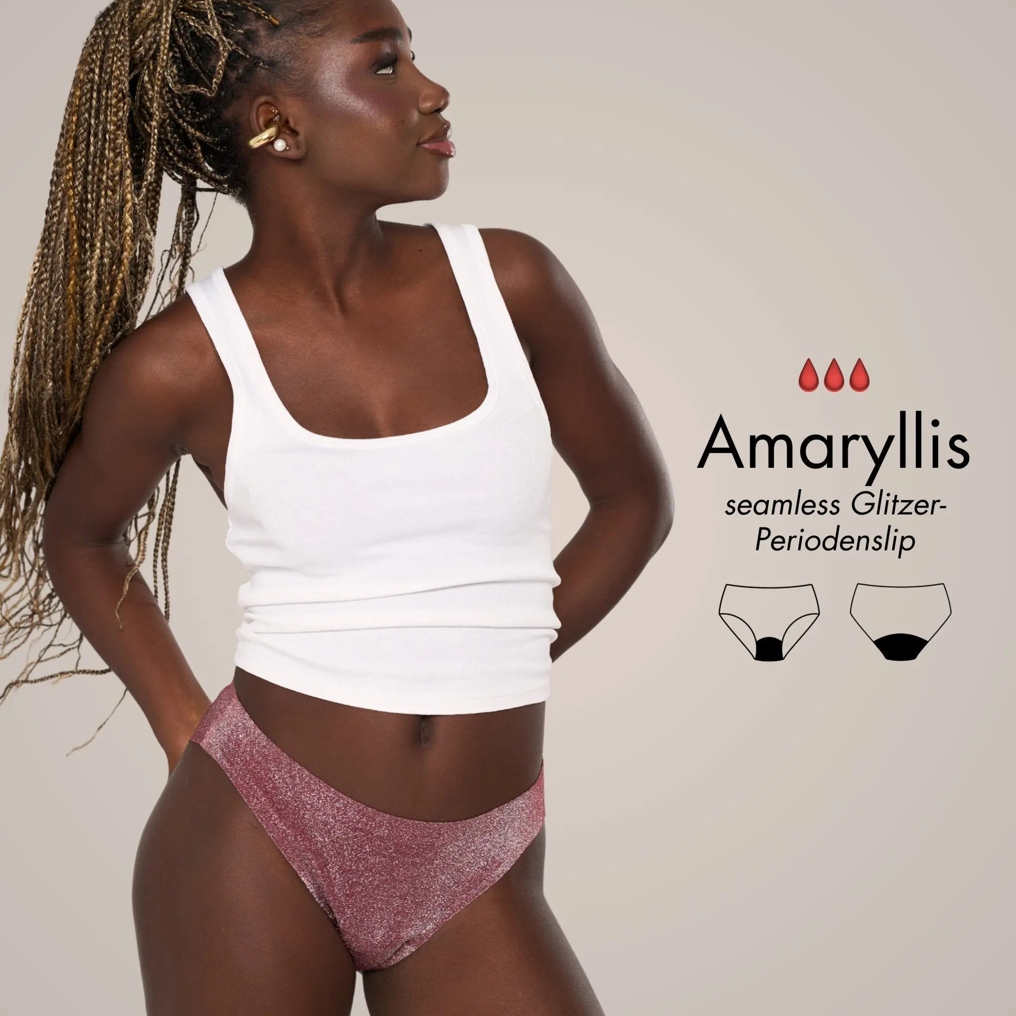 Amaryllis - seamless Glitzer Periodenslip