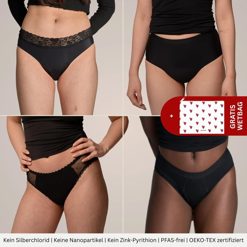 Celebration Deal - 4 Periodenslips + GRATIS Wetbag