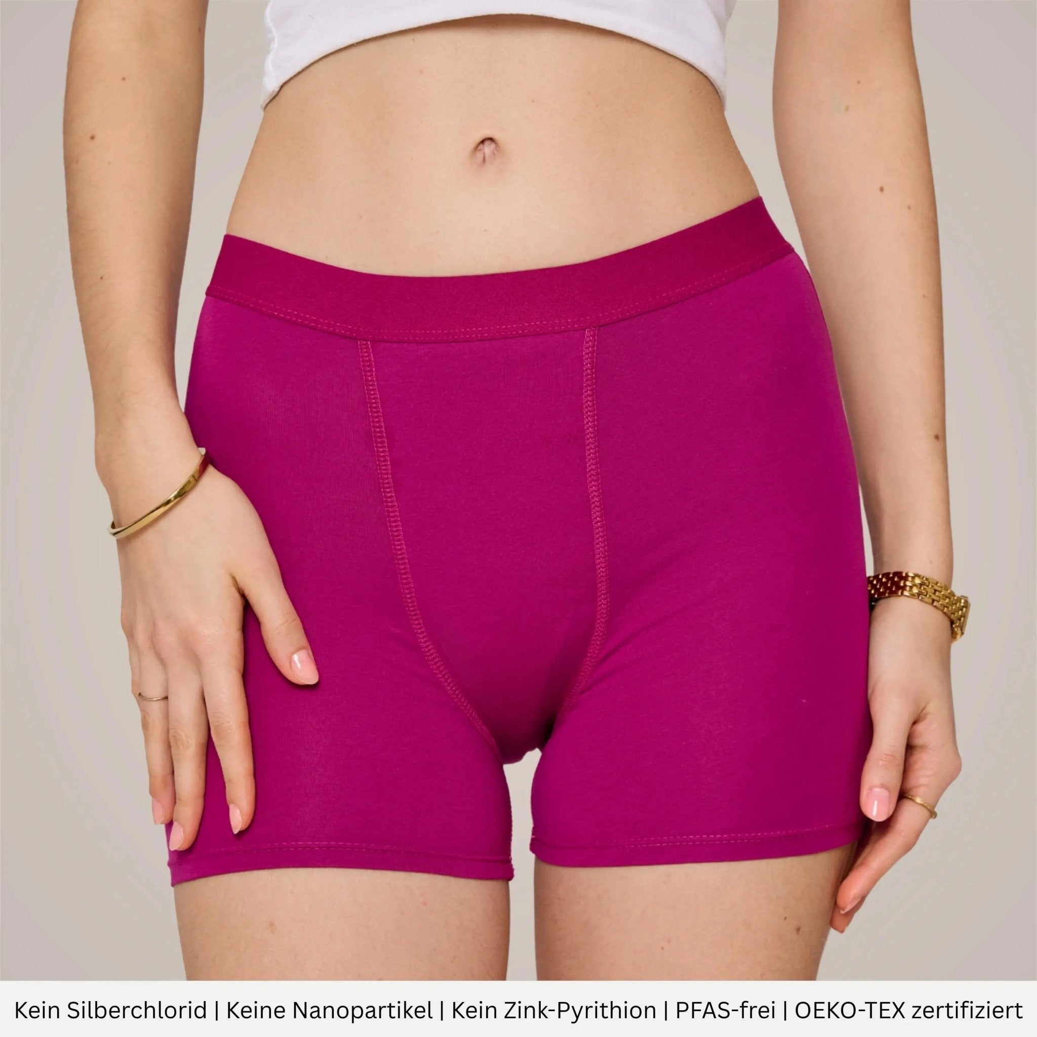 Dahlia fuchsia - Perioden Boxershorts für die Nacht