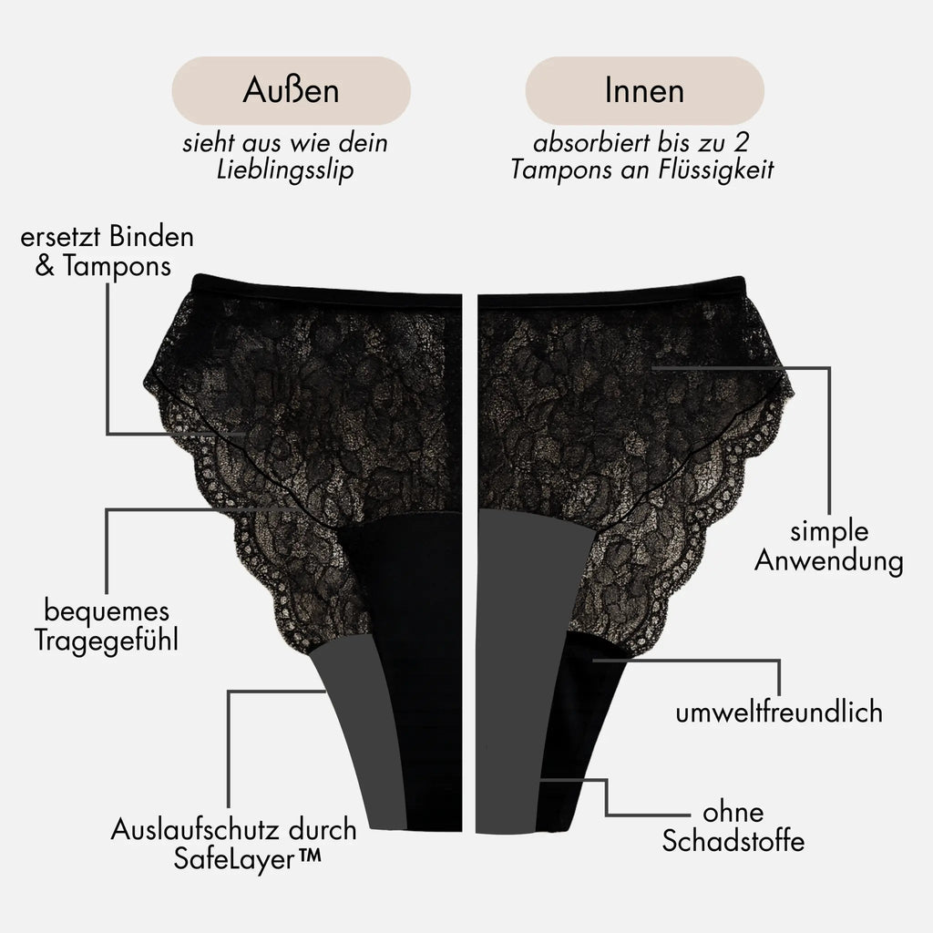 Heather - Periodenslip mit zarter Spitze