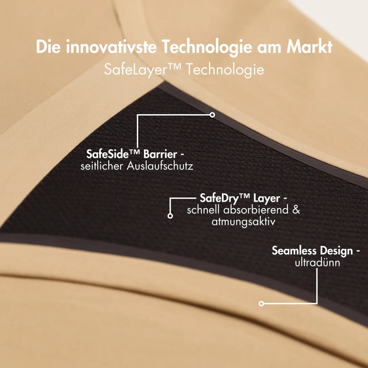 Ivy vanille - seamless Periodenslip mit Verschluss