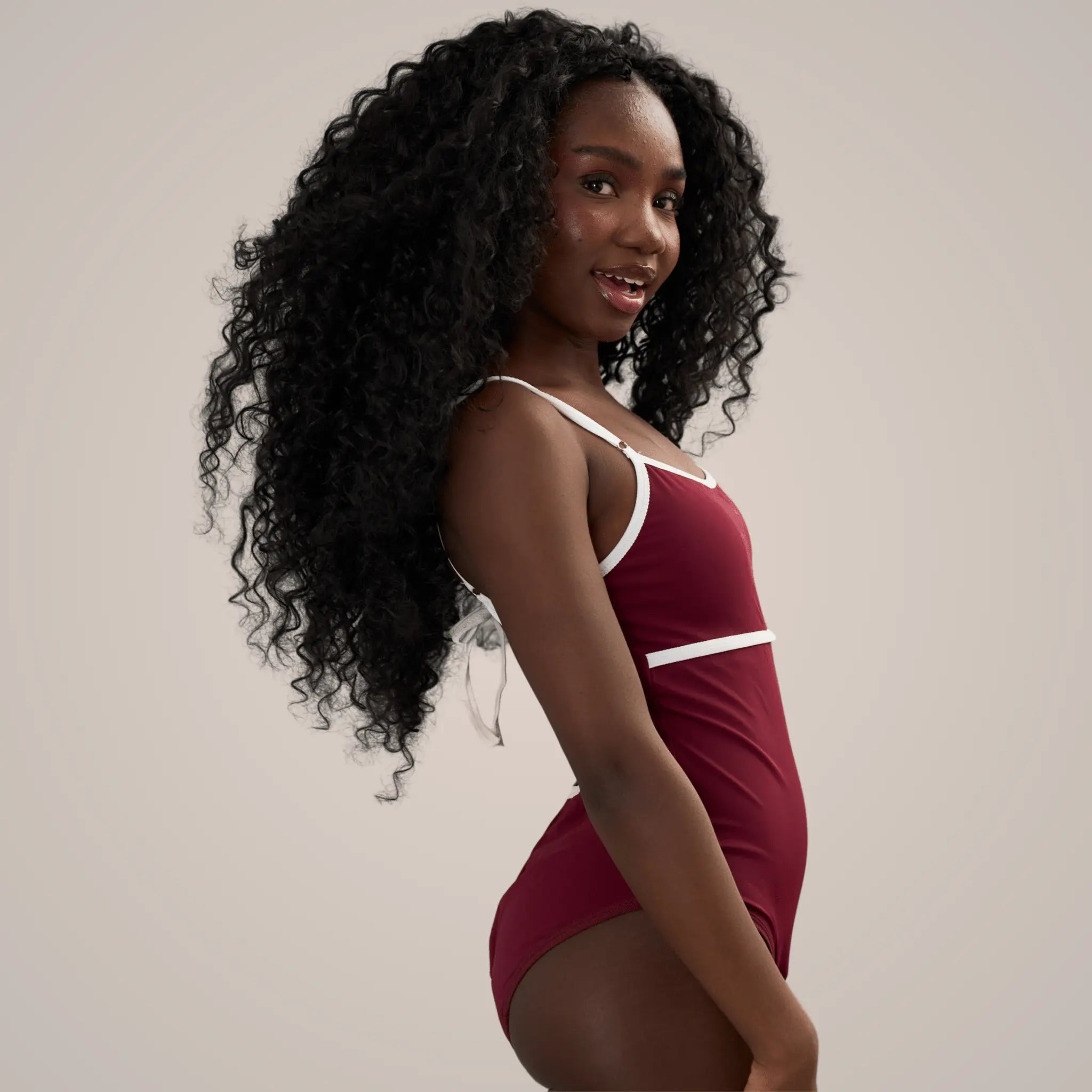 Periodenbadeanzug „Jasmine“ burgund