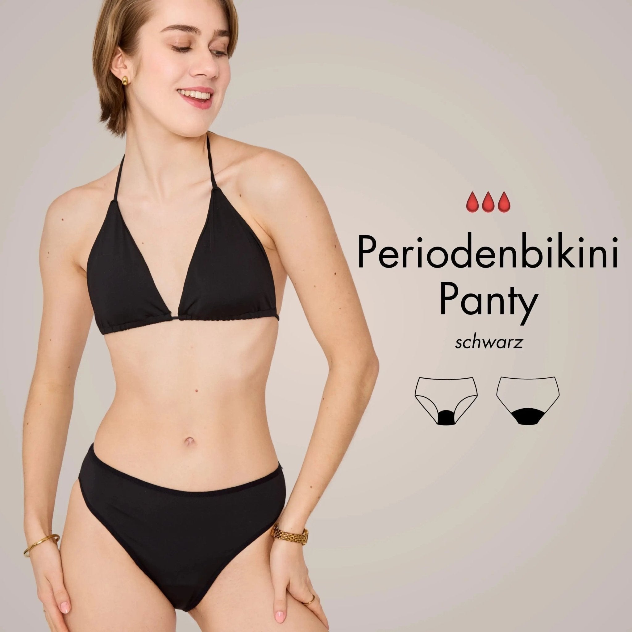 Periodenbikini Panty schwarz