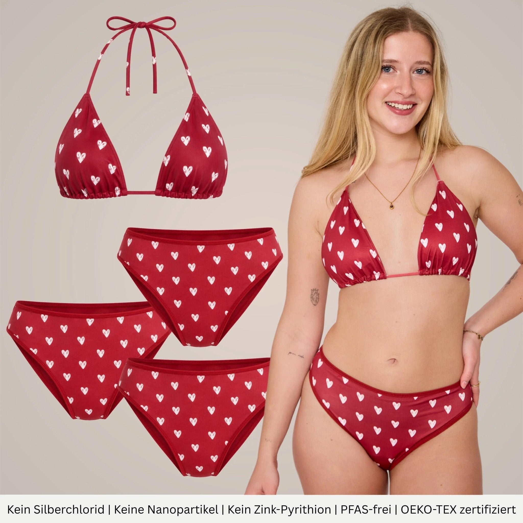 Periodenbikini Set hearts