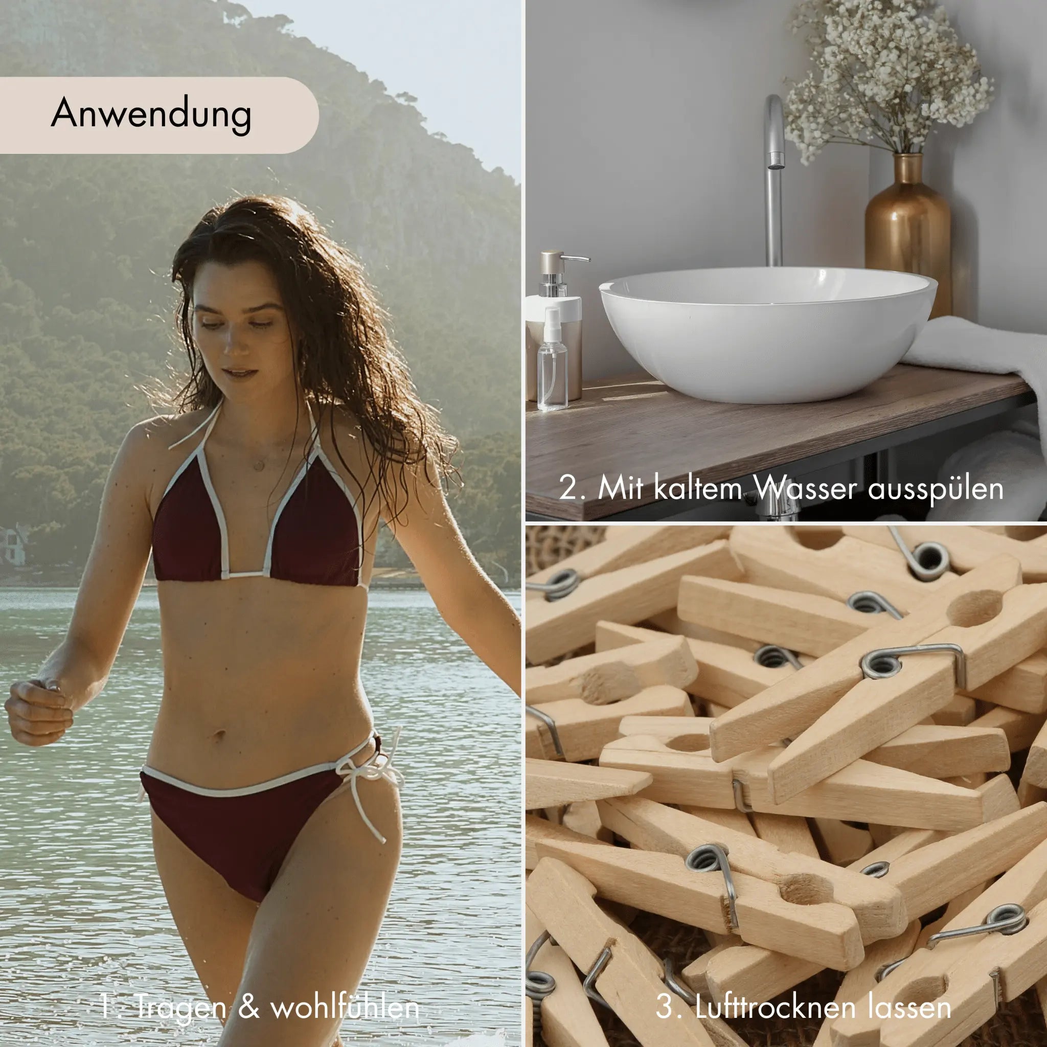 Periodenbadeanzug „Jasmine“ burgund