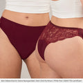 Rose burgund - Periodenslip mit klassischer Spitze